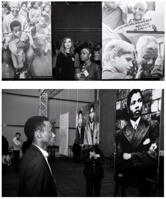 Mandela Rhodes Scholars viewing the Mandela through the Decades: Celebrating the Centenary year of the birth of Nelson Mandela exhibition.