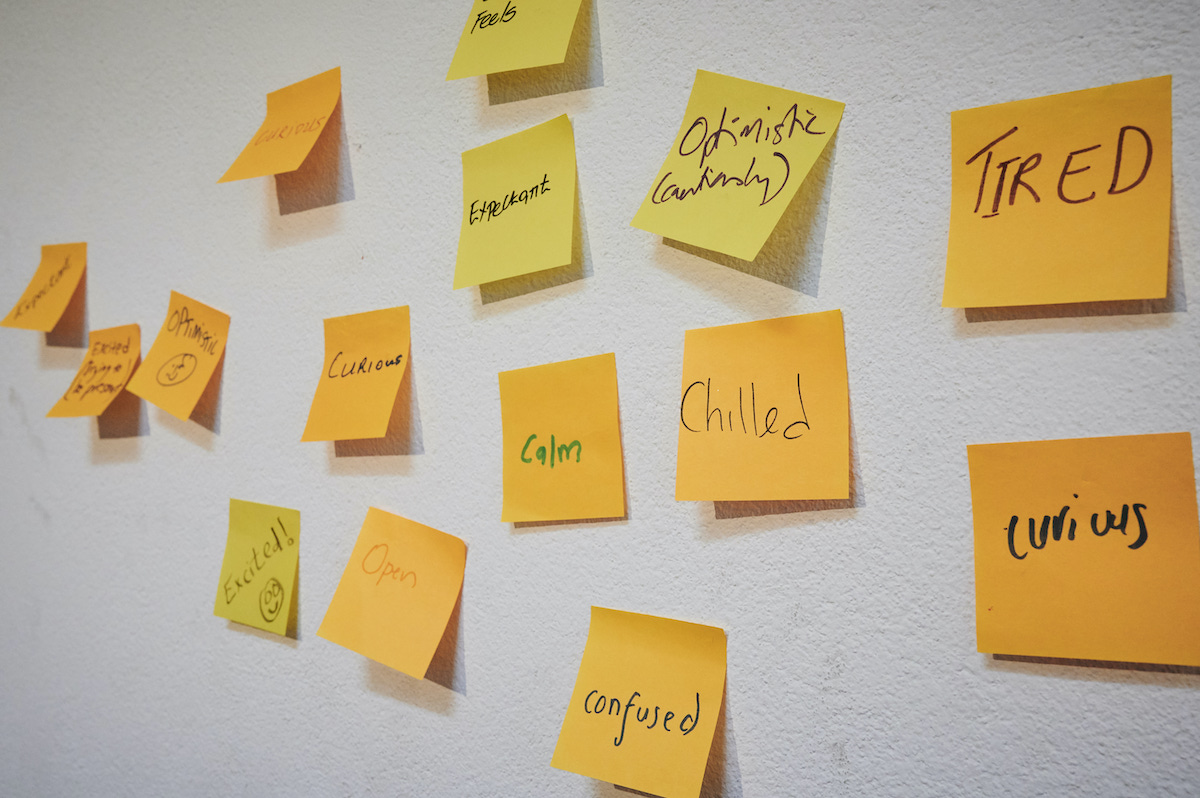 Sticky notes on wall